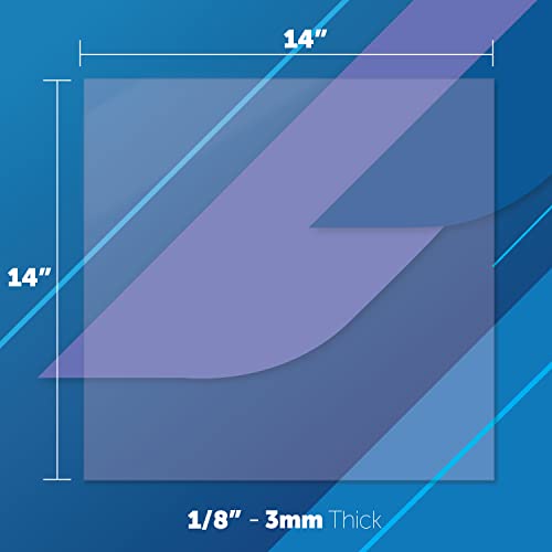 Image of Clear Plexiglass Panel, 1 /8 inch Thick - 14 inch x 14 inch, Cast Acrylic Sheet - 1pk
