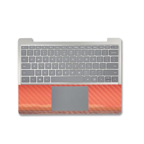 Image of MightySkins Carbon Fiber Skin Compatible with Microsoft Surface Laptop Go 3 (2023) Full Wrap Kit - Red Horizon | Protective, Durable Textured Carbon Fiber Finish | Made in The USA