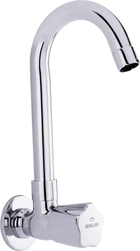 Benelave by Hindware BLQCP47043 Kitchen Sink Tap with Regular Spout, Made of Brass, Wall Mounted