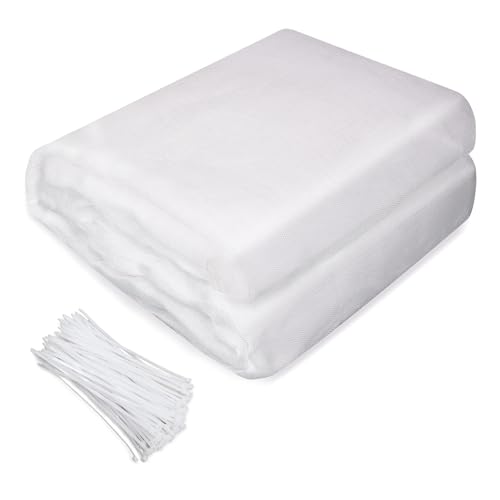 BELICOO Gemüseschutznetz, 3 x 10M Insektenschutznetz, Gemüsenetz Feinmaschig, Pflanzenschutznetz mit 100 Kabelbindern, für Schützen Obst Blumen Obstbäume Gemüse