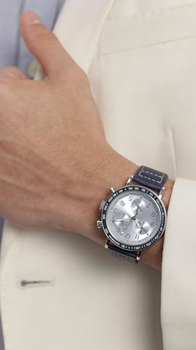 Image of Ted Baker Mens Leather Chronograph Watch (White Free Size)