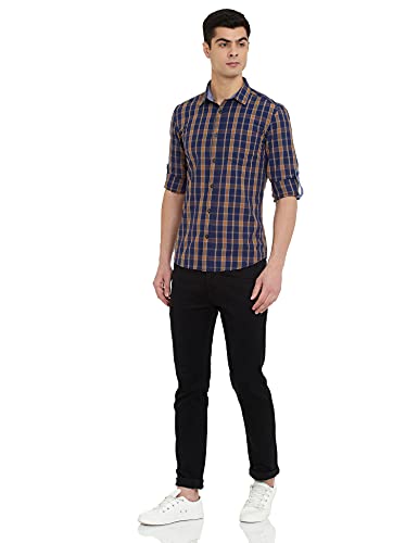 Image of Amazon Brand - Symbol Men's Cotton Checkered Regular Fit Casual Shirt