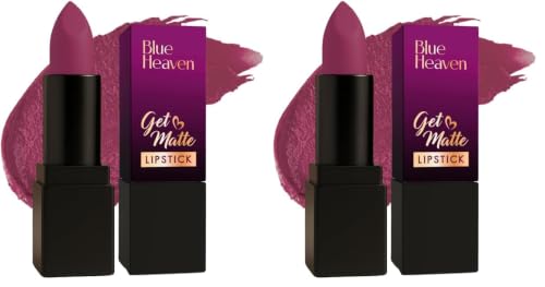 Image of Blue Heaven Get Matte Lipstick | Soft Matte Finish and Lightweight Formula | Intense Pigment | Long-Lasting Lipsticks For Women | 501P | 4gm (Pack of 2)