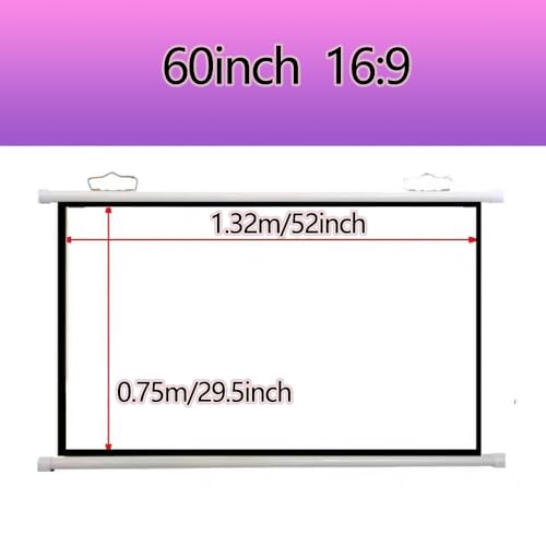 Pantalla manual de proyector 60'' 16:9 para cine en casa miniatura 2