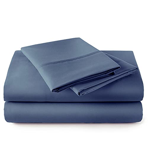 Extra-Deep-Pockets My-Giza-Dream-Sheets-Pillow-Set, 100% Giza-Egyptian-Dreams Sheet Long-Staple Cotton Sateen-Weave, 21" Deep-Pocket My Giza Pillow & Sheets - [Split-Cal-King 5PCs, Mediterranean Blue]
