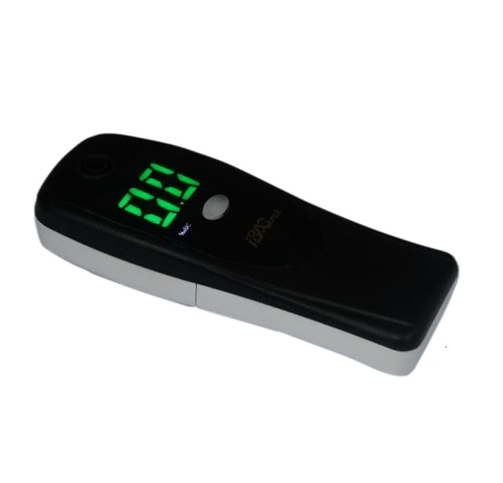 Image of Breathalyzer with LED Display, Visible at Night. Long Battery Life and Last 300 Test with Alkaline Batteries (White & Black 008)