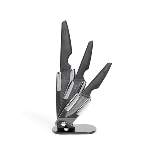 Livoo - Bloc 3 couteaux céramique avec support MEC135N...