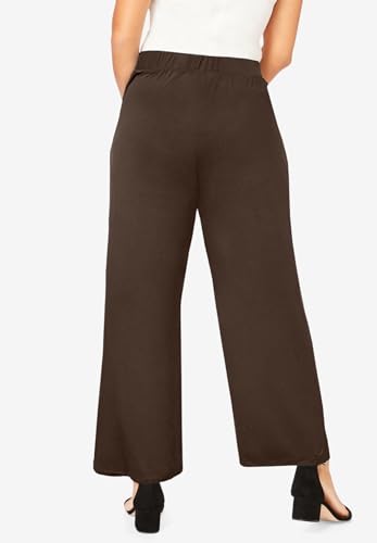 Jessica London Women's Plus Size Everyday Stretch Knit Wide Leg Pant2