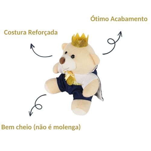 Kit De 2 Ursinhos Príncipe Princesa Realeza Casal Pelúcia Menino Menina Decoração Quarto Bebê Baby T