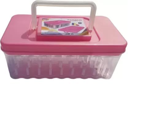 Image of KEPY THE MALL Thread and Needle Box - Big Size 45 Spools Empty Tailor Box Multicolour 45 Reels Big Size Right Angle