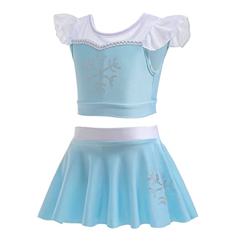 Image of Princess Two-Piece Tankini Swimsuit for Girls Bathing Suits Ruffles Swimwear Surf Beach Summer Swimming Bikini Set