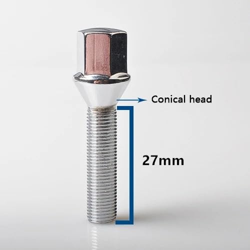Zkensh-Bolts Wheel Bolts Steel M12x1.5 14x1.5 14x1.25 12x1.25 of Various Lengths, 5pcs, Widely Used(10pcs conical 27mm,M14X1.5)