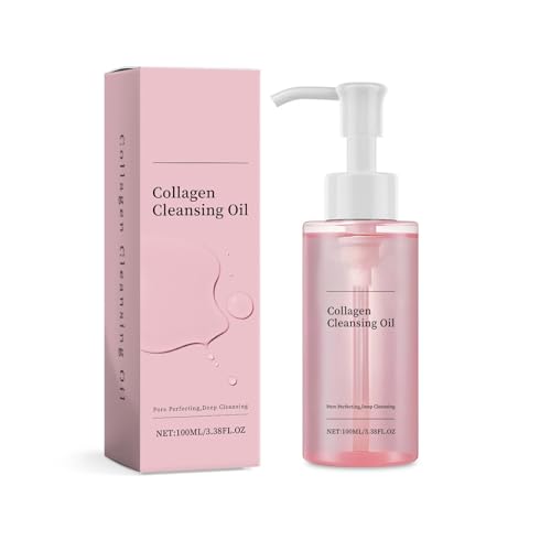 Collagen Cleansing Oil, Hydrating Daily Facial Wash &amp; Makeup Remover Oil Cleanser, Gentle Makeup Remover without Clogging Pores, Blackhead Removal, Face Pore Cleanser, All Skin Types