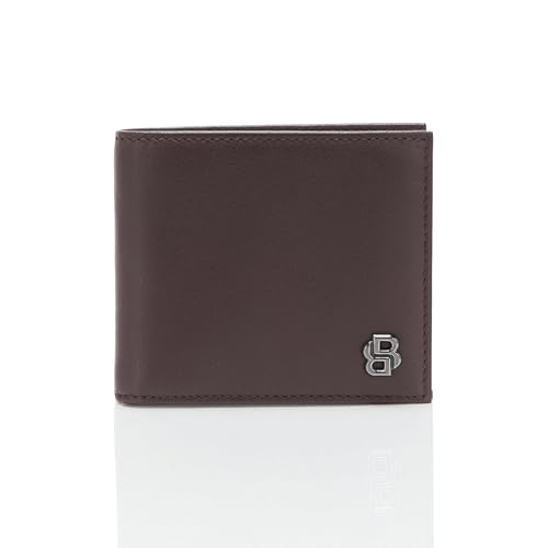 BOSS Carteira masculina com logotipo de ícone ousado, ameixa bordô, ameixa vinho, Carteira com logotipo de ícone em negrito