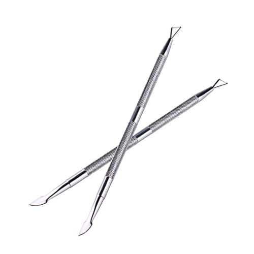 SOESFOUFU Nail Art Tool Double-ended Cuticle Pusher Nail Cuticle Remover Steel Cleaner for Professionals