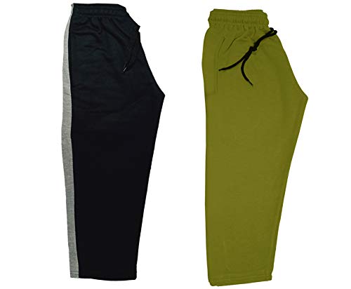 Image of IndiWeaves Kids - Unisex Girls and Boys Fleece Warm Lowers Track Pants for Winters (3611913; Mehadi; Black; 3-4 Years) Pack of 2
