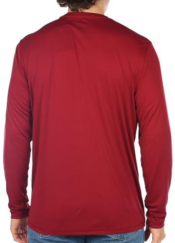 Reel Legends Mens UPF 50+ Solid Reel-Tec Long Sleeve Shirt X-Large Burgundy2