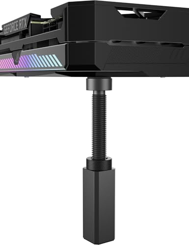 upHere Aluminium GPU Halterung mit Magnet und Anti Rutsch Pads,Grafikkarten Halterung,Vertical GPU Mount,Höhenverstellbare,Grafikkartenbasis,GPU Stütze Schwarz,M(50mm-80mm),GH80K