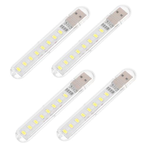HAMPPLIES 4 piezas Lámpara Nocturna USB Mini Lámpara LED Luces Blancas Luz de Noche Decorativa para Mesa de Dormitorio y Lectura Cuidado Fácil Instalación bajo Consumo Energético