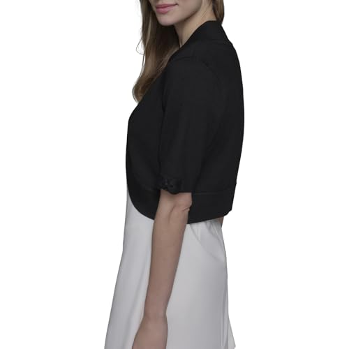 KARL LAGERFELD Women's Cropped Short Sleeve Shrug3