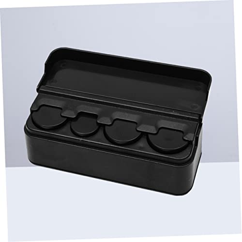 Caja organizadora plástica negra para monedas portátil miniatura 6