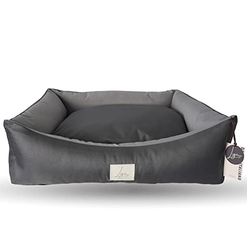 Ligo Oliver - lettino cuccia per cani idrorepellente resistente ai graffi.Cuscino per cane materasso per cani. Cuccia per Cani antimacchia.REALIZZATO IN ITALIA (M: 70 x 55 cm, ANTRACITE/GRIGIO)