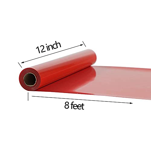 TUMIYA Red Heat Transfer Vinyl HTV Rolls, 12" x 8ft Red Iron on Vinyl for T-Shirt, Glossy Adhesive HTV Vinyl for Heat Press DIY Design Easy to Cut - Image 3