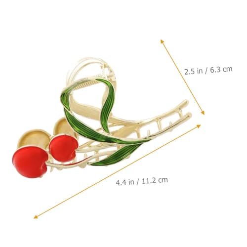 Image of Diversa Rhinestone Golden Claw Clip, Embellished Korean Clutcher, Non- Slip Metal Claw Clip for Girls, Fancy Clutcher for Women, Pack of 1 (Cherry)