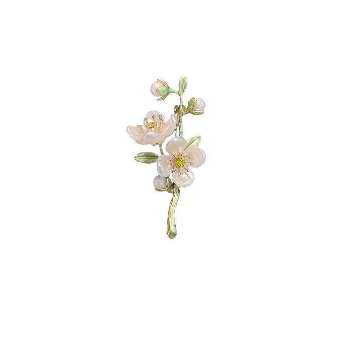 carl vinson Jasmine Flower Brooch for Women | Pearl Plant Floral Corsage Suit Pin with Secure Buckle-picture-10