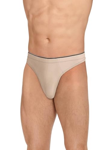Jockey Men's Underwear True Style Thong - 3 Pack, Grey/Beige/Black Night, M3