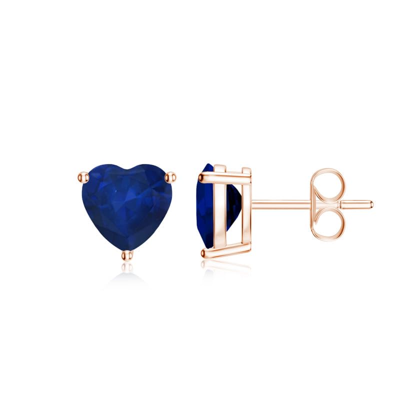 Image of Goldhartz Sterling Silver Genuine, Created or Simulated Birthstone Gemstone 7mm Heart Stud Earrings