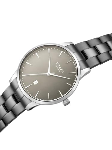 Image of Obaku Lyng Stor Smokey Quartz Grey Round Dial Men's Watch - V247XDUUSU