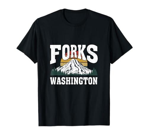 Tenedores Washington Viaje al Aire Libre Vintage Montaña Atard Camiseta
