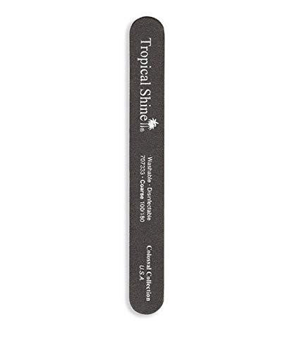 Tropical Shine Nail File Colossal Black File 100/180 (Coarse/Medium) 8 1/2 in x 1 in Large Size (707333)