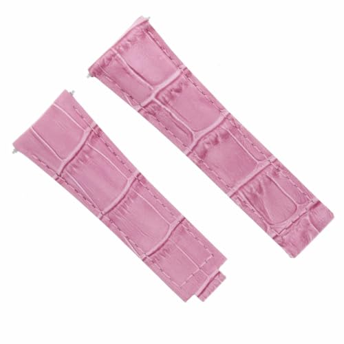 Ewatchparts 20mm Leather Watch Band Strap Compatible With Rolex Daytona 16518 16519 16520 Pink Short