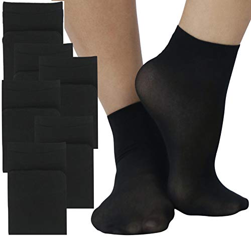 Image of ToBeInStyle Women's Pack of 6 Trendy Sheer Nylon Crew Sock Stockings
