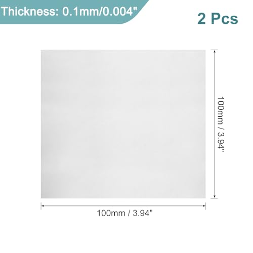 Image of uxcell 2Pcs GR2 Titanium Plate Sheet, 100x100x0.1mm Titanium Alloy Metal Sheet for Industrial Machinery Metalworking (4 inchx4 inchx0.004 inch)