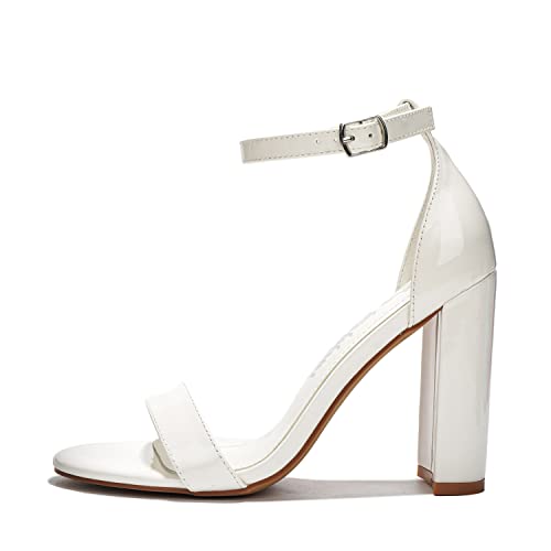 Cape Robbin Athens Open Toe Buckle Closure Block Heels (Athens)