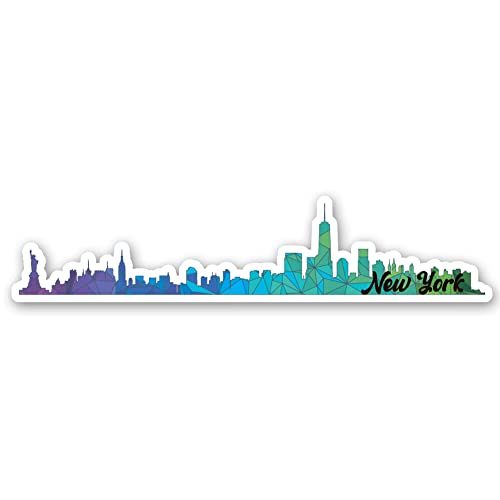 Squiddy New York City Skyline Colorful - Vinyl Sticker Decal for Phone, Laptop, Water Bottle (4