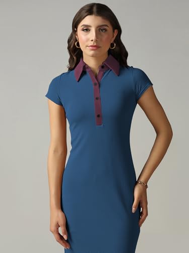 Image of Selvia Western Lycra Plain One Piece Bodycon