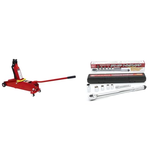 【セット買い】エマーソン(Emerson) ハイリフトジャッキ 2.25t SG規格適合品 【最低位】135mm【最高位】410mm EM-227 + トルクレンチ トルク対応レンジ 40〜200N・m トルク精度 ±4% 12.7mm (1/2インチ)