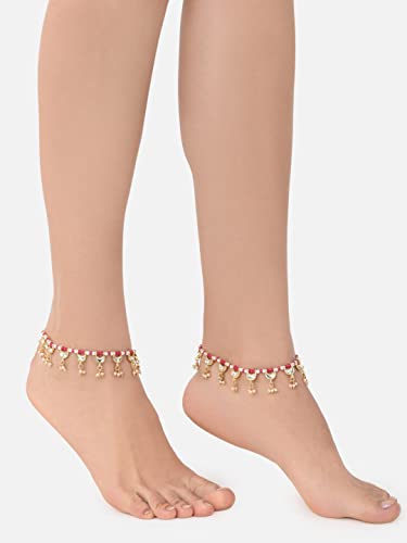 Kundan Drop Anklets for Women-ZPFK11553