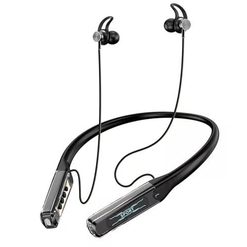 Image of iFAST IF-730 Digital Display Bluetooth 5.4 Wireless Neckband Earphone with Karaoke Singing (Black)