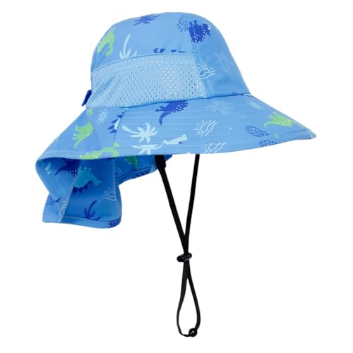 Kids Sun Hat for Girls Mesh UV Protection Hat Toddler Beach Play Hat Wide Brim Neck Flap for Boys Ages 3~14 Years2