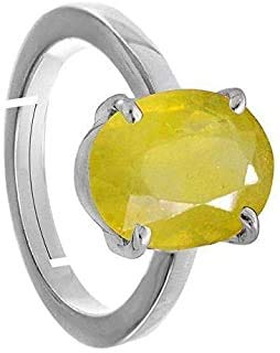 Bague en argent sterling et saphir jaune 5 carats, l'excellence joaillière mixte
