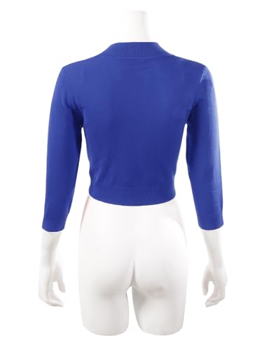 Image of Allsense Women's 3 /4 Sleeve Bolero Shrug for Dresses | Open Front Cropped Cardigan, Lightweight Knit Dress Cover Up