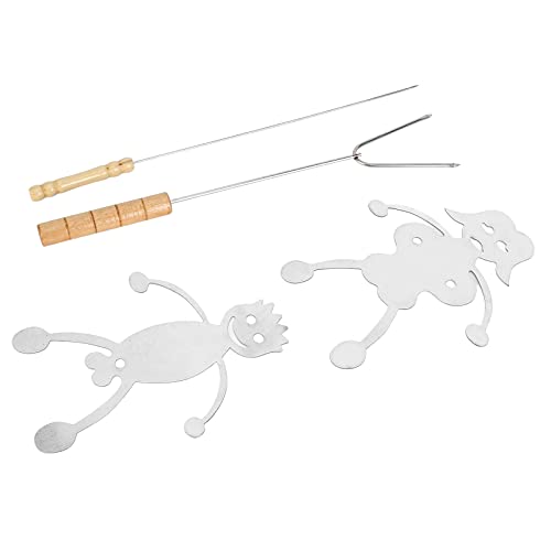 Garfo para cachorro-quente, de aço inoxidável, para assar, utensílio leve, marshmallow, espeto para
