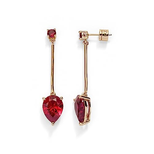 Kleinfeld Womens Bridal Cubic Zirconia Drop Earrings, Red/Gold 3, One Size
