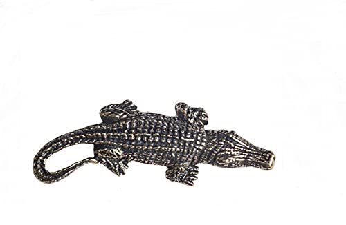 Dmtse Chinese Brass Crocodile Decor Statue Figurines For Animal Sculpture Lucky For Collectibles Gift #TOP5