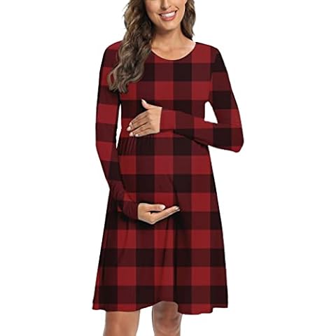 AONESX Long Sleeve Maternity Swing Dress Cover